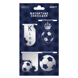 Закладка магнитная, картон, набор 4 шт, Football King, КОКОС, 250577