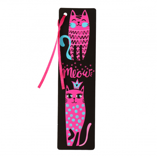 Закладка картон, с лентой, 17 см Pink Cats КОКОС 214507