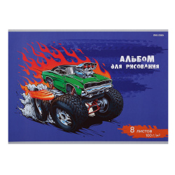 Альбом для рисования 8л на скобе обл офсет Проф-Пресс Умные лисички 08-4493