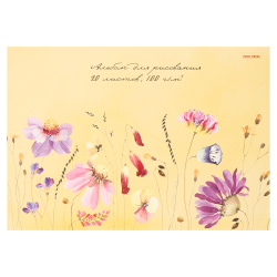 Альбом для рисования А4, 20 листов, склейка Проф-Пресс Полевые цветочки 20-3943