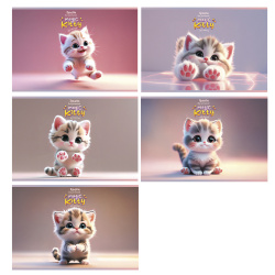 Альбом для рисования, А4, 20 листов, на скобе, ассорти 5 видов, Полотняный завод, Котики, 041283