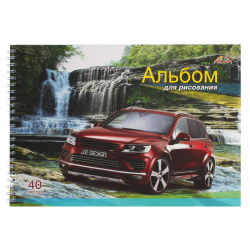 Альбом для рисования 40л дв спир Красный внедорожник С0225-60