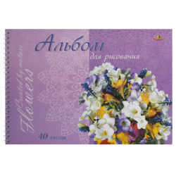 Альбом для рисования 40л дв спир Фиалки С0225-48