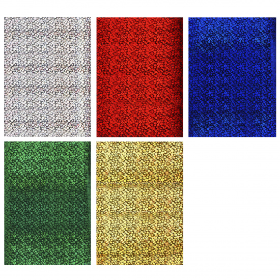 Набор цветной бумаги А4, 5 листов, 5 цветов, фольгированная, односторонняя, голография, в пакете КОКОС 183726