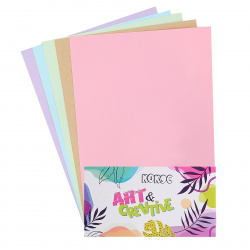 Набор цветной бумаги А4, 5 листов, 5 цветов, самоклеящаяся, односторонняя, без скрепления КОКОС 230921