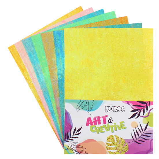 Набор цветной бумаги А4, 7 листов, 7 цветов, односторонняя, в пакете КОКОС 232579