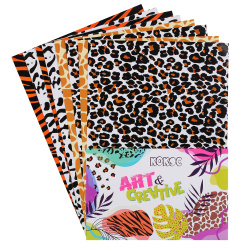 Набор цветной бумаги, А4, 8 листов, 4 цвета, двусторонняя, тонированная, Animal print, КОКОС, 253969