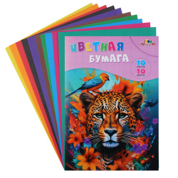 Набор цветной бумаги А4 10л 1цв тонир двустор ПЭТ С3036-10 красн