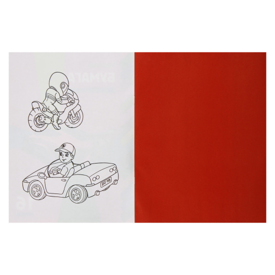 Набор цветной бумаги А4, 16 листов, 16 цветов, офсетная, двусторонняя, на скобе Sport car Hatber 16Бц4_20031