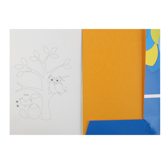 Набор цветного картона Совушки Геометрия цвета А4, 10 листов, 10 цветов, мелованный, двусторонний, в папке Hatber 10Кц4_25050