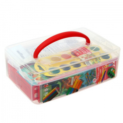 Набор для детского творчества с наполнением, 9 предметов, универсальный, пластиковый чемодан Невская палитра Цветик 72421930