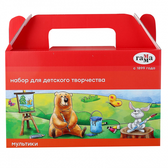 Набор для детского творчества с наполнением, 9 предметов, универсальный, картонная коробка Гамма Мультики 270420205