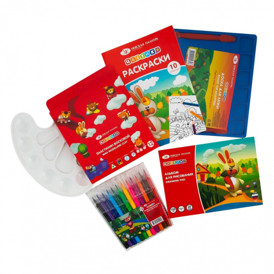 Набор для детского творчества с наполнением, 12 предметов, универсальный, ПВХ рюкзак Невская палитра 72421775