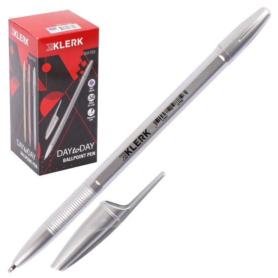 Ручка пишущий узел 0,7 мм, цвет чернил синий, ассорти 3 вида Metallic DAY to DAY KLERK 231723