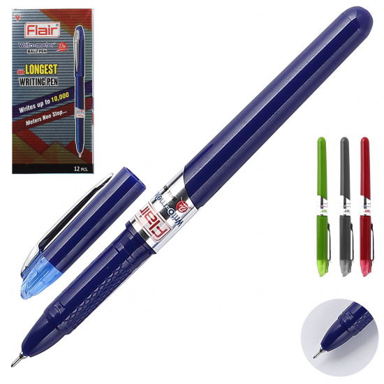 Ручка пишущий узел 0,7мм, игольчатая, цвет чернил синий, ассорти 4 вида Writo-meter Flair F-743 DX