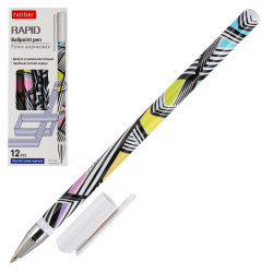Ручка масляная, пишущий узел 0,7 мм, цвет чернил синий, ассорти 2 вида Rapid Hatber BP_076111
