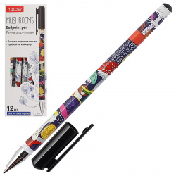 Ручка масляная, пишущий узел 0,7 мм, цвет чернил синий, ассорти 2 вида Mushrooms Hatber BP_078442
