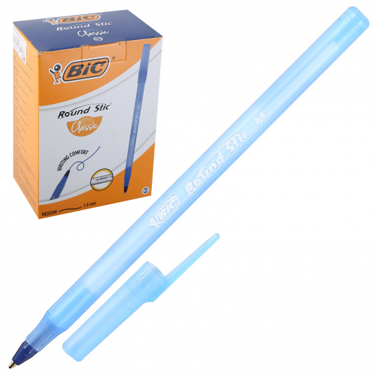 Ручка пишущий узел 1,0 мм, одноразовая, цвет чернил синий К60 Round Stic Bic 934598/9345982