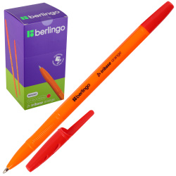 Ручка, масляная, пишущий узел 0,7 мм, цвет чернил красный, Tribase Orange, Berlingo, CBp_70913