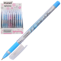 Ручка шар масл 0,5 игольч цветной прозрач корп Piano PT-111-A/262494 синяя ассорти 3 вида к/к