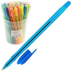 Ручка пишущий узел 0,7 мм, цвет чернил синий, ассорти 4 вида VeGa Neon Crystal Стамм РШ102