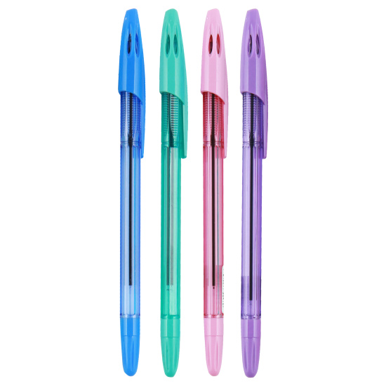 Ручка пишущий узел 0,7 мм, цвет чернил синий, ассорти 4 вида Стамм РШ-30410