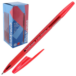 Ручка пишущий узел 1,0 мм, цвет чернил красный Stick&Grip Original R-301 Erich Krause 60974