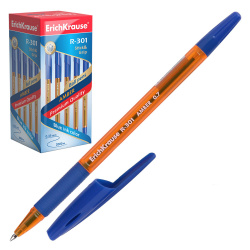 Ручка пишущий узел 0,7 мм, цвет чернил синий Amber Stick&Grip R-301 Erich Krause 39530