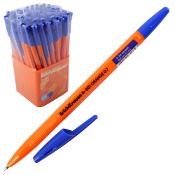 Ручка, пишущий узел 0,7 мм, цвет чернил синий, Stick Orange, R-301, Erich Krause, 63068