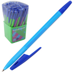 Ручка, пишущий узел 1,0 мм, цвет чернил синий, ассорти 4 вида, R-301 Stick Neon, Erich Krause, 63069