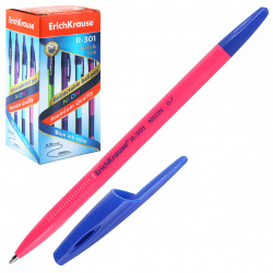 Ручка шар 0,7 цветн корп R-301 Neon Stick Erich Krause 53342 син к/к ассорти 4 вида