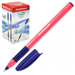 Ручка пишущий узел 1,0 мм, игольчатая, цвет чернил синий U-109 Neon Stick&Grip Ultra Glide Technology Erich Krause 47612