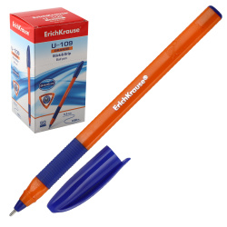 Ручка пишущий узел 1,0 мм, игольчатая, цвет чернил синий U-109 Orange Stick Ultra Glide Technology Erich Krause 47591