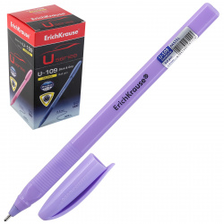 Ручка пишущий узел 1,0 мм, игольчатая, одноразовая, цвет чернил синий, ассорти 5 видов U-109 Pastel Stick&Grip Erich Krause 58111