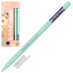 Ручка шар 0,7 игольч цветн корп Slim Stick Pastel Bloom Erich Krause 61047 син к/к ассорти 4 вида