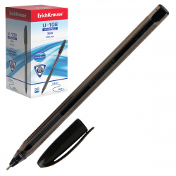 Ручка пишущий узел 1,0 мм, игольчатая, одноразовая, цвет чернил черный Erich Krause 47596
