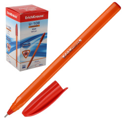 Ручка пишущий узел 1,0 мм, игольчатая, одноразовая, цвет чернил красный Erich Krause 47584