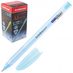 Ручка пишущий узел 1,0 мм, игольчатая, одноразовая, цвет чернил синий, ассорти 4 вида Ultra Glide Technology Spring Stick U-108 Erich Krause 58108