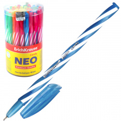 Ручка пишущий узел 0,7 мм, игольчатая, одноразовая, цвет чернил синий Neo Candy Erich Krause 47550