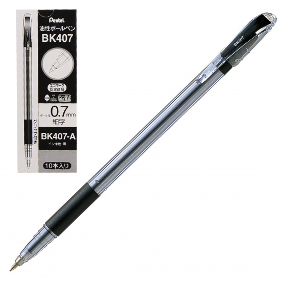 Ручка пишущий узел 0,7 мм, цвет чернил черный Pentel BK407-AN