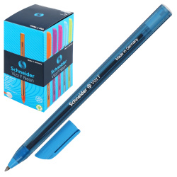Ручка пишущий узел 0,8 мм, одноразовая, цвет чернил синий, ассорти 5 видов Neon Vizz F Schneider 102130