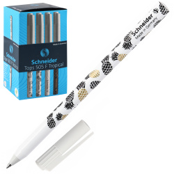 Ручка масляная, пишущий узел 0,8 мм, одноразовая, цвет чернил синий, ассорти 4 вида Tops Schneider 151500