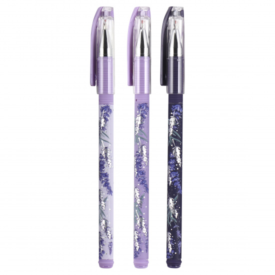 Ручка пишущий узел 0,7 мм, цвет чернил синий, ассорти 3 вида Frozen Lavender Stick Erich Krause 56692