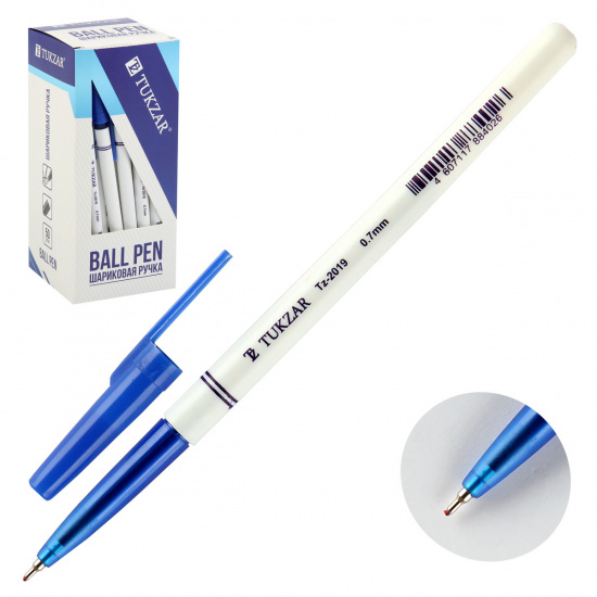 Ручка масляная, пишущий узел 0,7мм, цвет чернил синий Tukzar TZ 2019