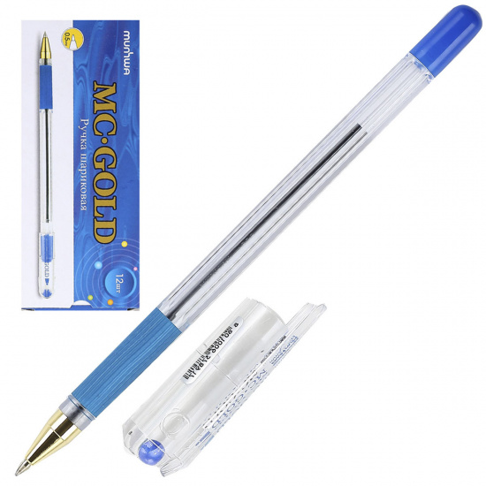 Ручка масляная, пишущий узел 0,5 мм, цвет чернил синий MunHwa BMC-02