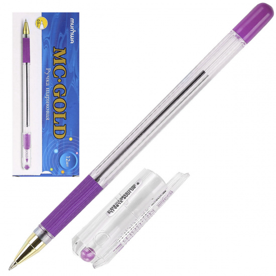 Ручка масляная, пишущий узел 0,5 мм, цвет чернил фиолетовый MC Gold MunHwa BMC-09