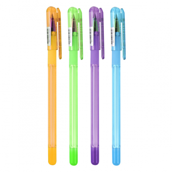 Ручка масляная, пишущий узел 0,5 мм, цвет чернил синий, ассорти 4 вида MunHwa MCL-02