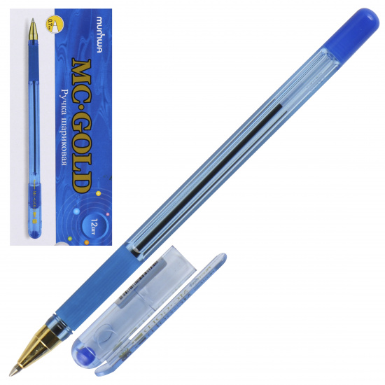 Ручка масляная, пишущий узел 0,7 мм, цвет чернил синий MunHwa BMC07-02