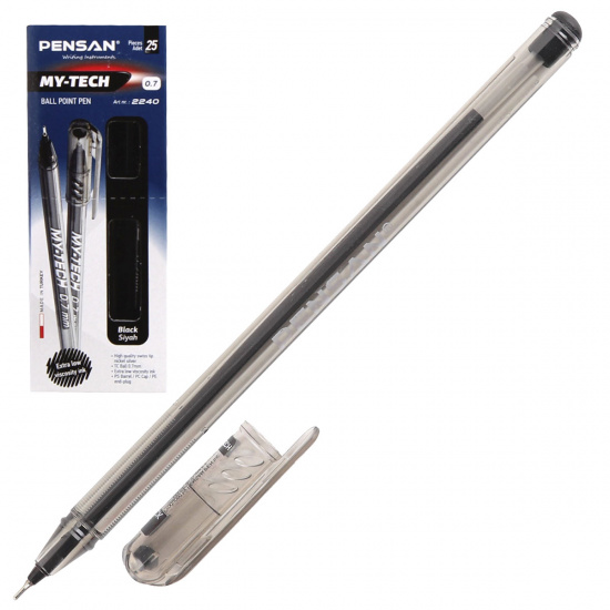 Ручка масляная, пишущий узел 0,7 мм, игольчатая, цвет чернил черный Pensan 2240/480211