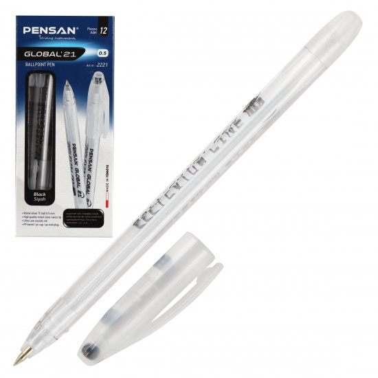 Ручка масляная, пишущий узел 0,5 мм, цвет чернил черный Pensan 2221-2/384844